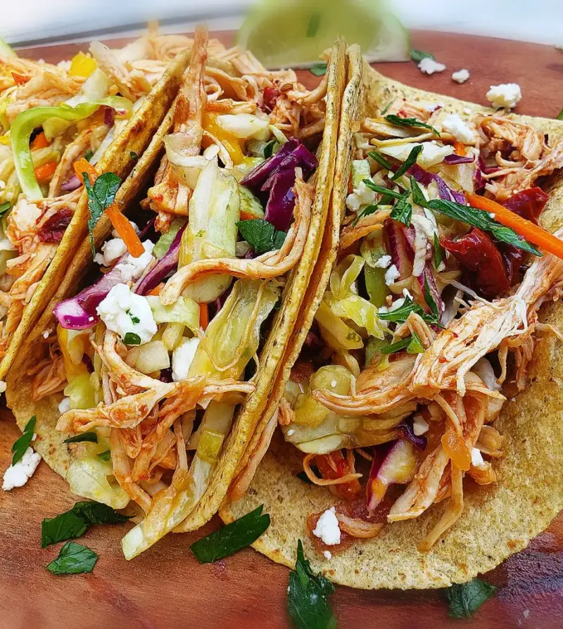 Chile-Orange Chicken Tacos