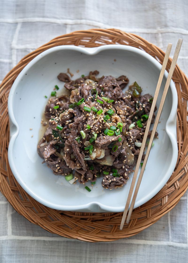 Pre-Cooked Bulgogi on a Hot Plate