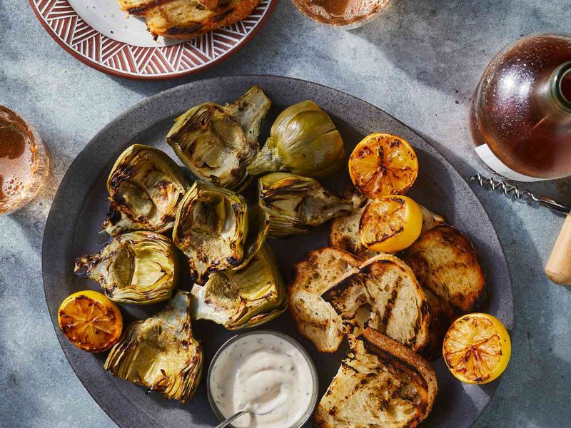 Grilled Artichokes with Lemon Aioli