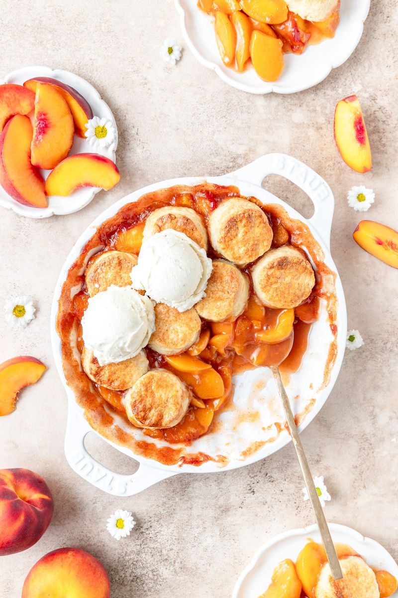 Peach Cobbler with Biscuit Topping