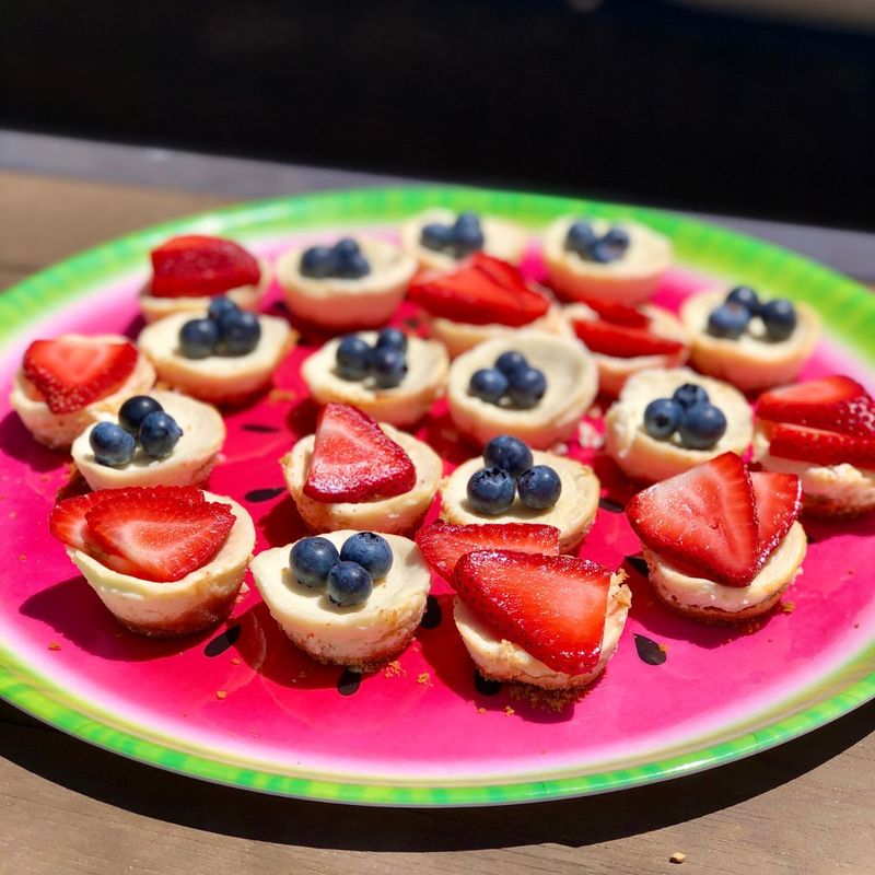 Mini Mixed-Berry Cheesecakes
