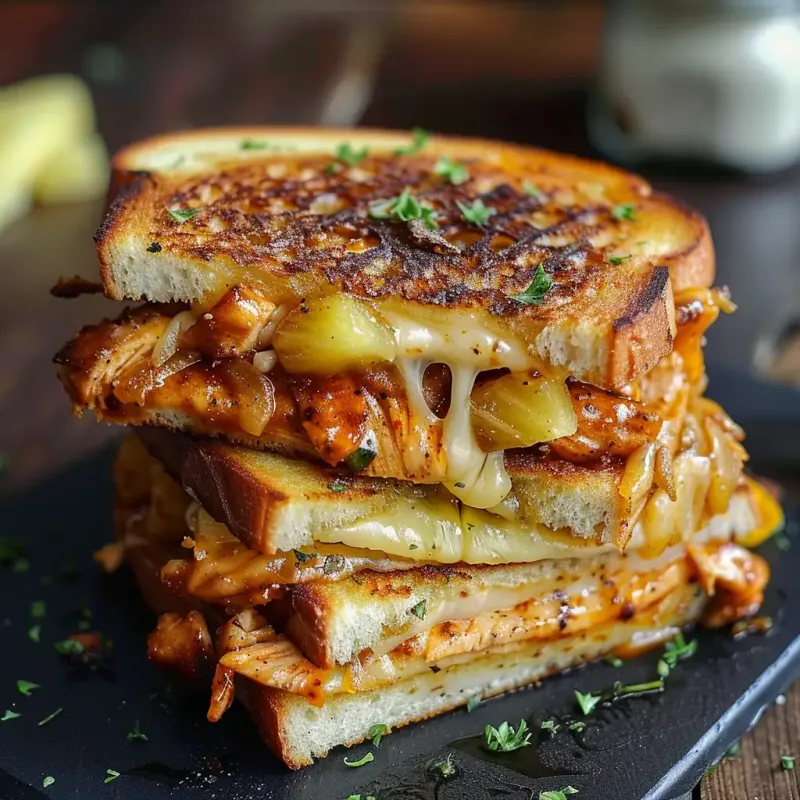 BBQ Chicken & Pineapple Grilled Cheese