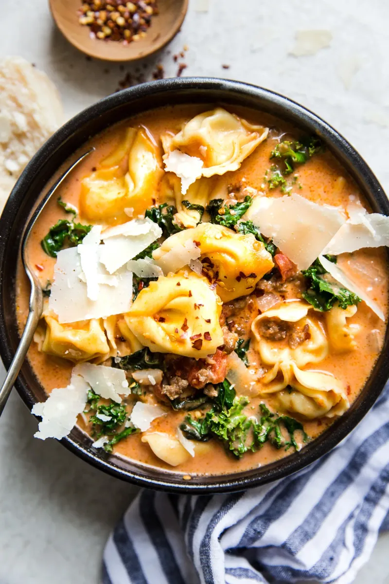 Tortellini with Sausage & Kale