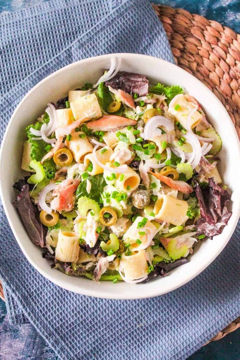 Cucumber, Dill, and Smoked Mackerel Pasta Salad