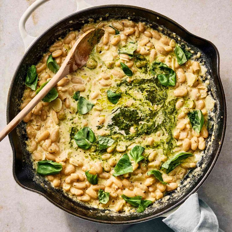Creamy Pesto Beans