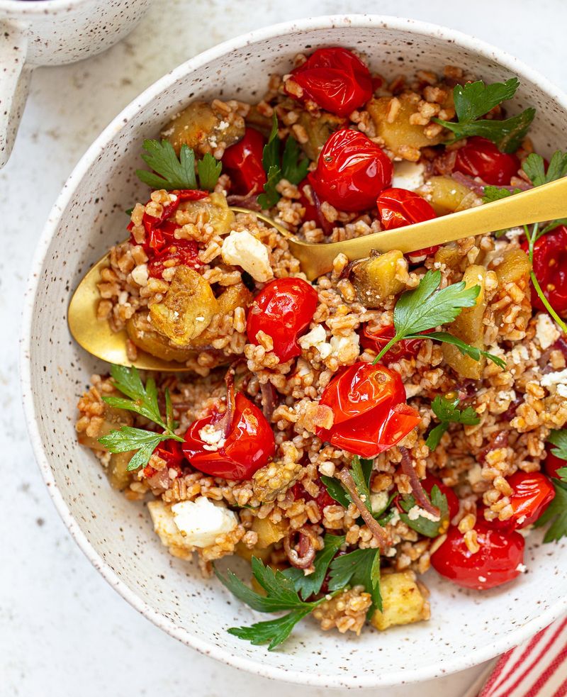 Roasted Vegetable and Feta Grain Bowl