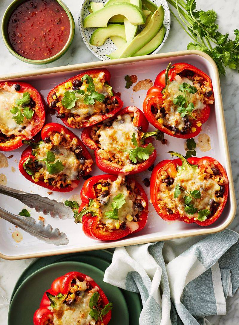 Sweet Potato–Black Bean Stuffed Peppers