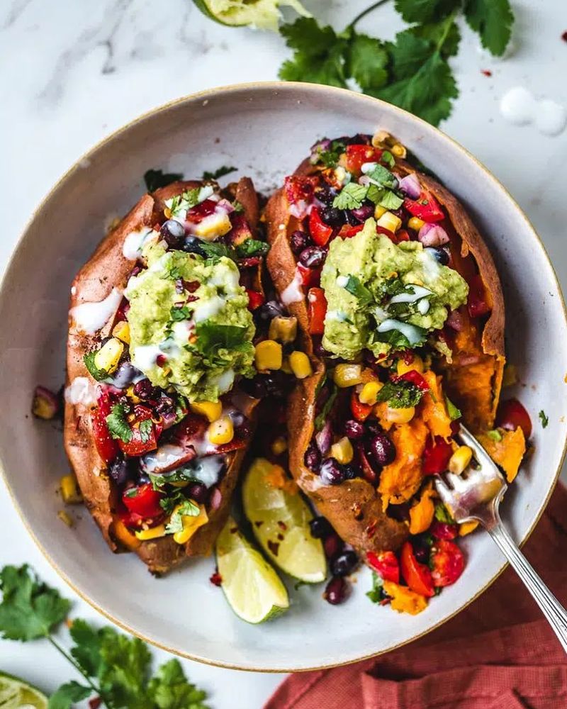 Black Bean Stuffed Sweet Potatoes