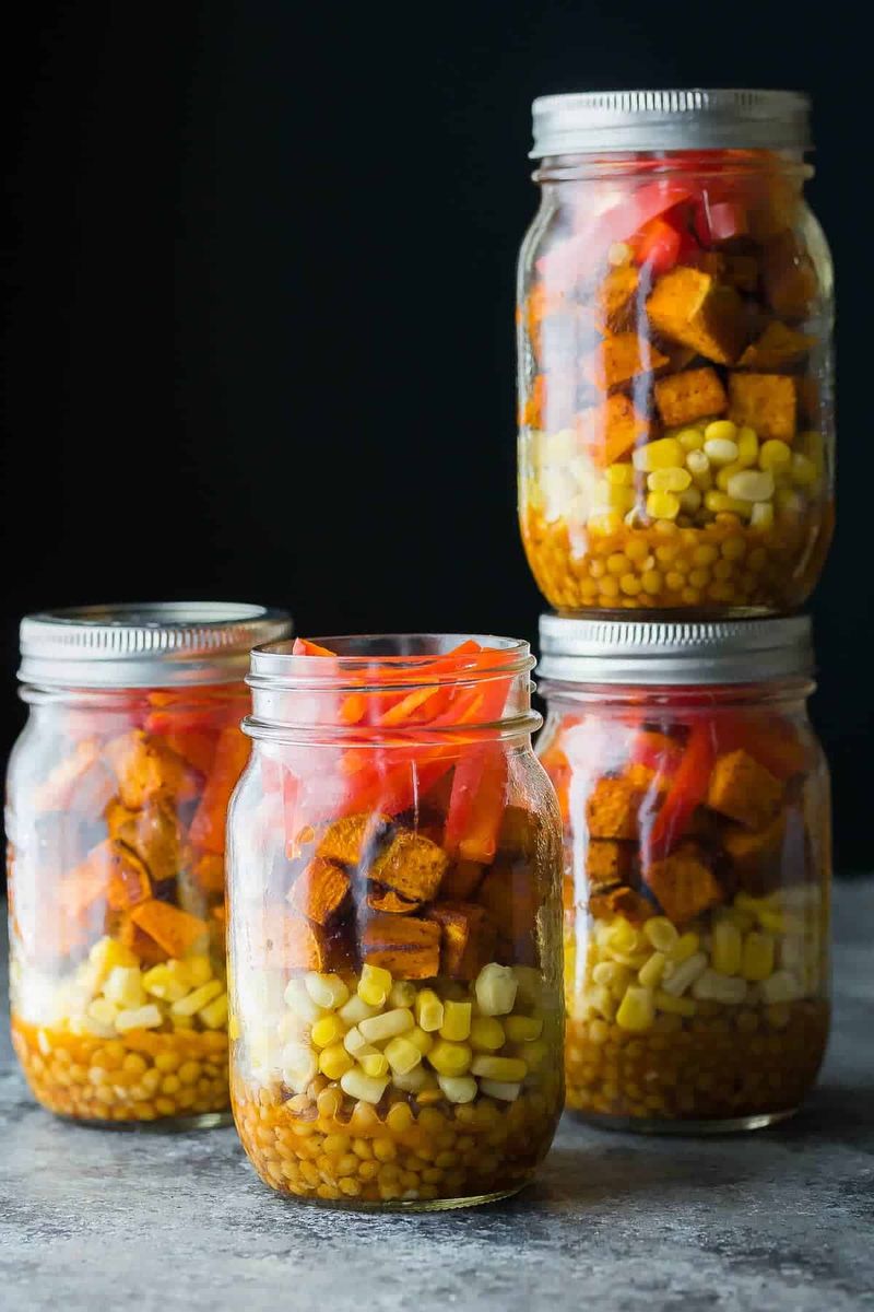 Sweet Potato & Lentil Jar Salads