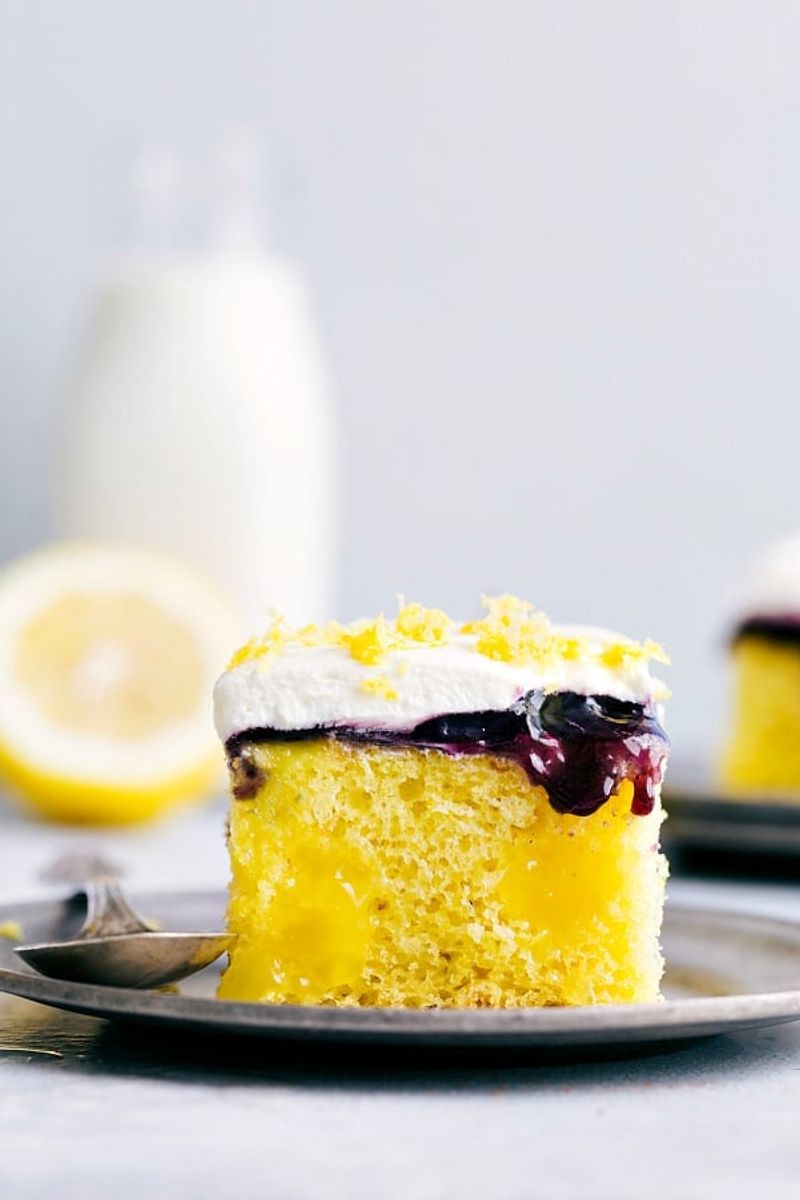 Blueberry Lemonade Poke Cake