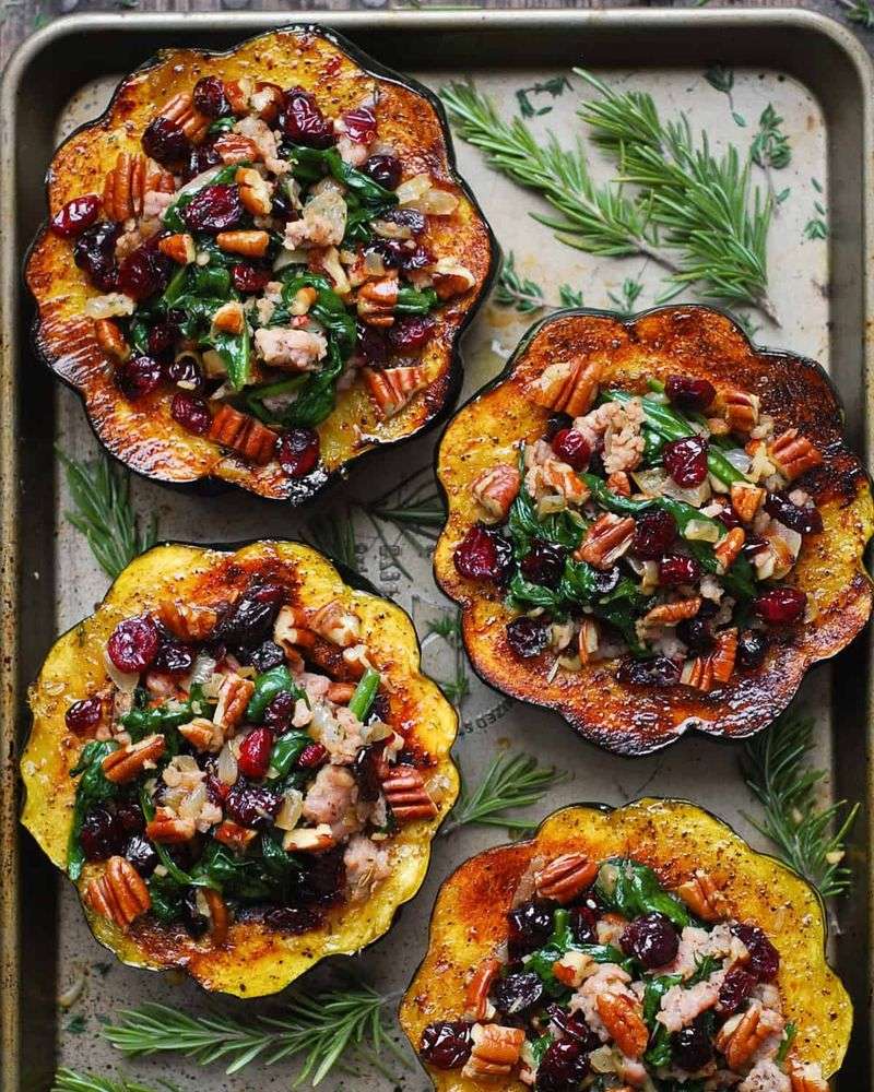 Sausage-Stuffed Acorn Squash