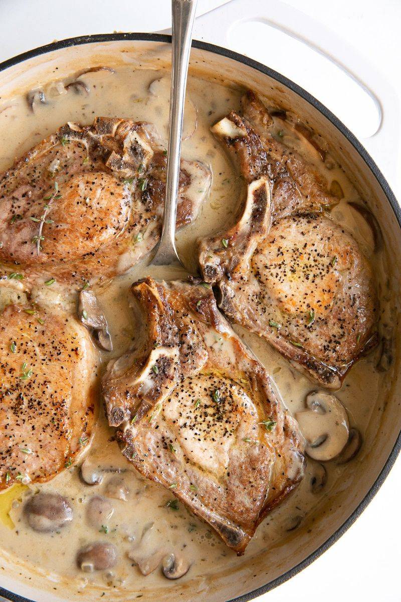 Pork Chops in Mushroom Cream Sauce