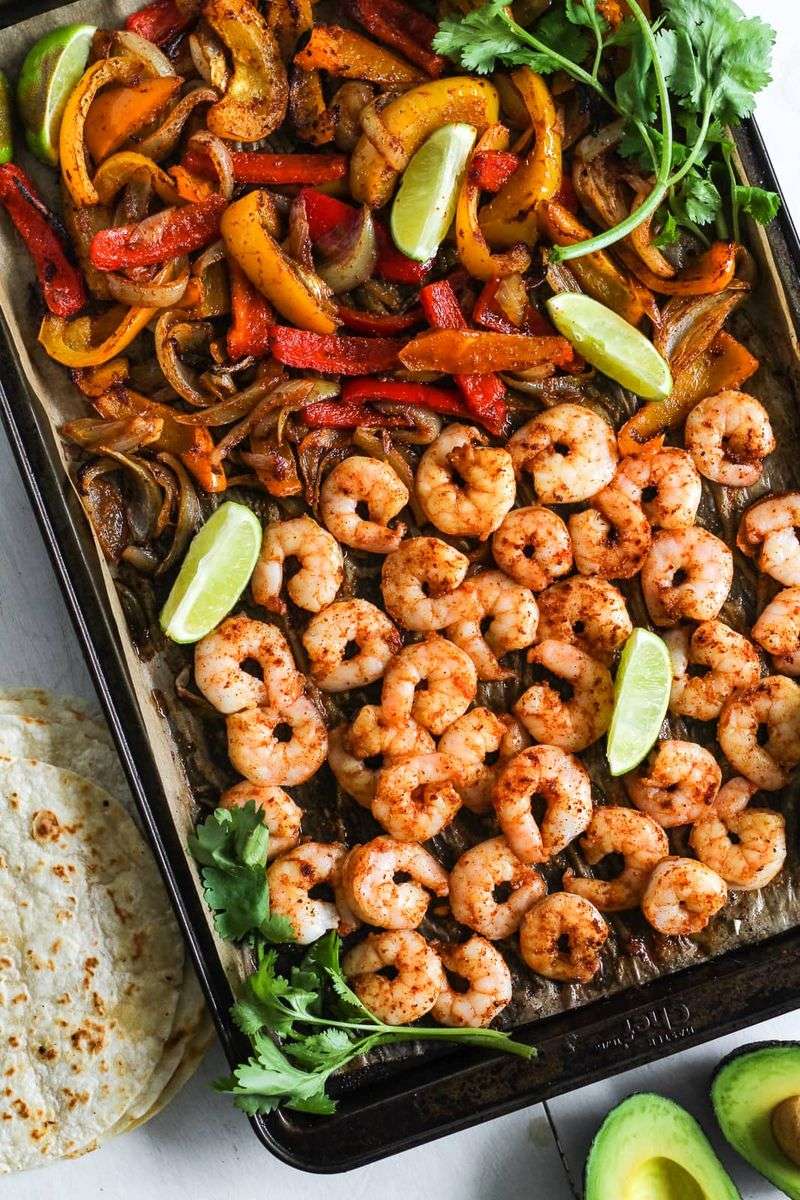 Sheet-Pan Shrimp Fajitas