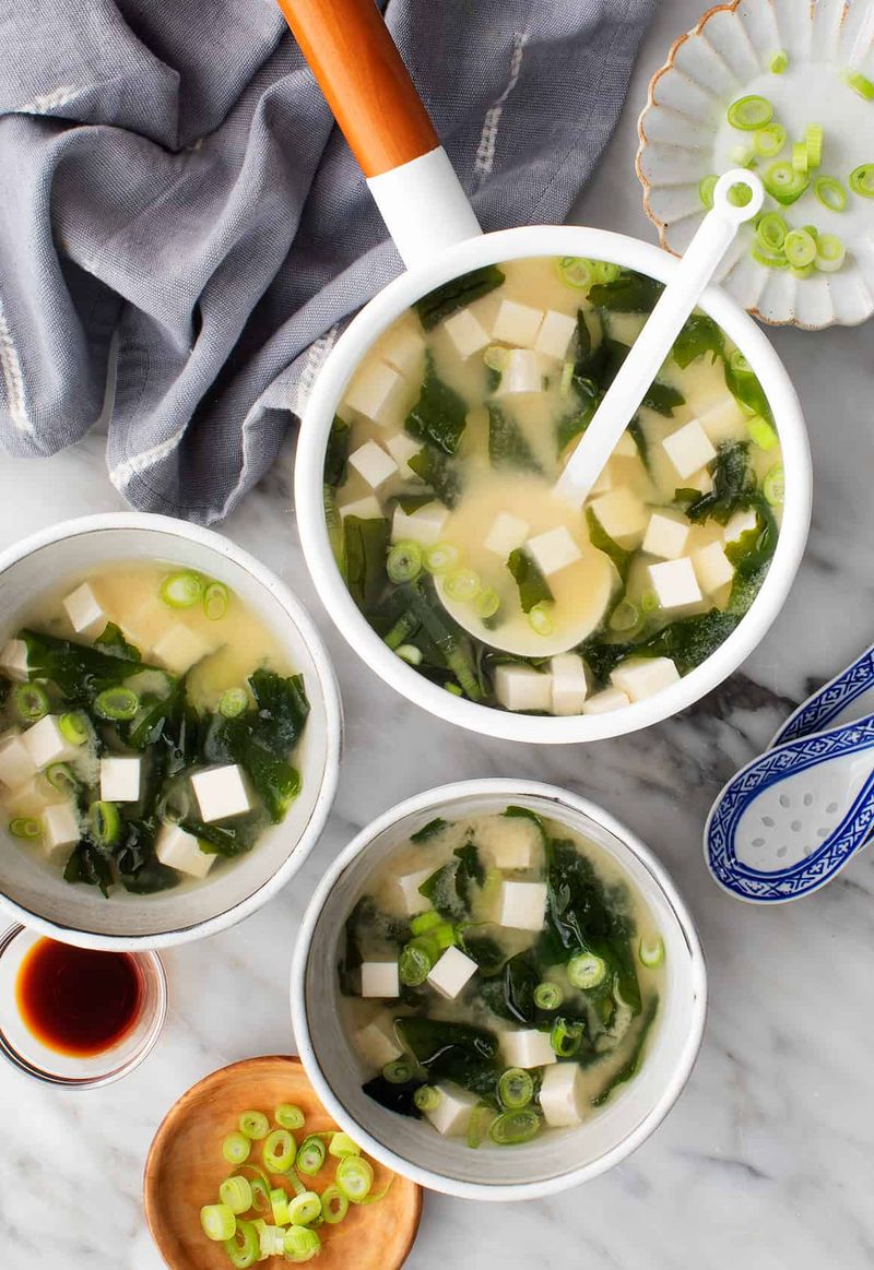 Classic Miso Soup with Tofu and Wakame
