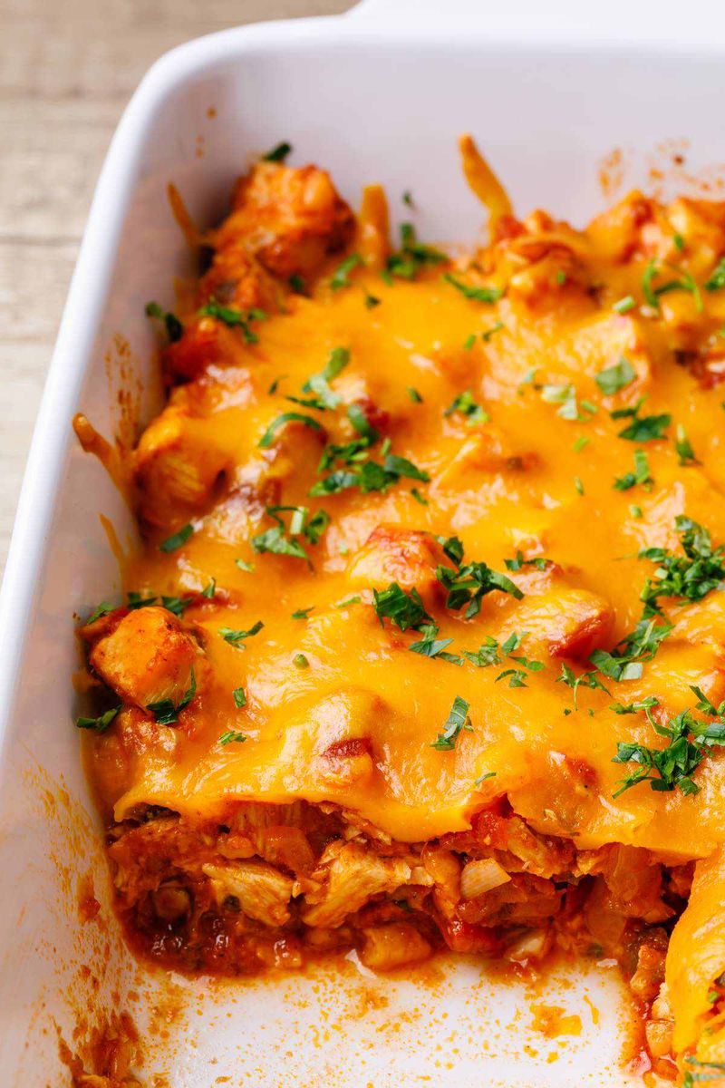 Keto Chicken Enchilada Casserole