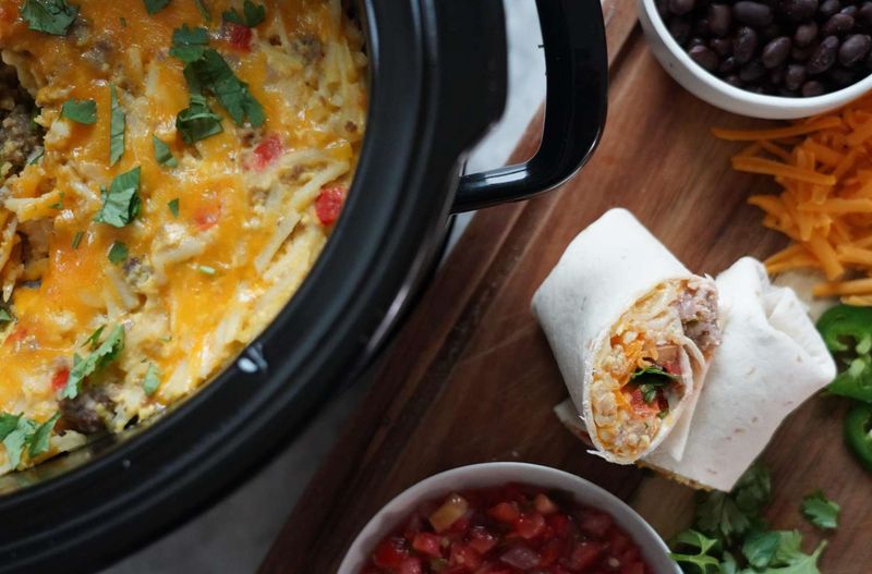 Slow Cooker Breakfast Burrito Filling