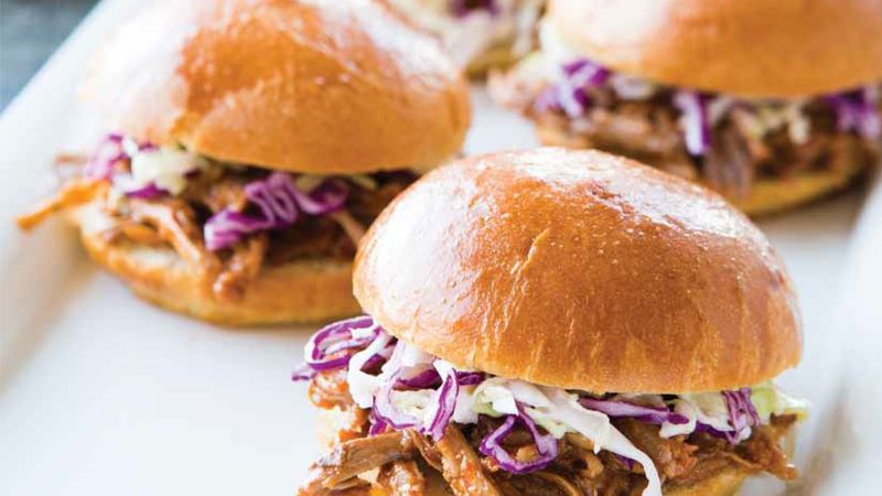 Carolina-Style Pulled Pork Sandwiches with Slaw