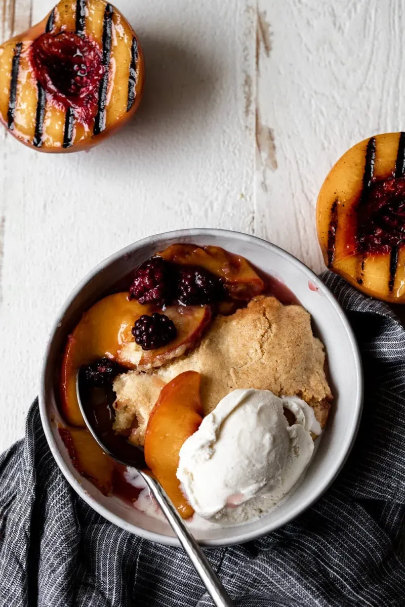 Grilled Peach Cobbler