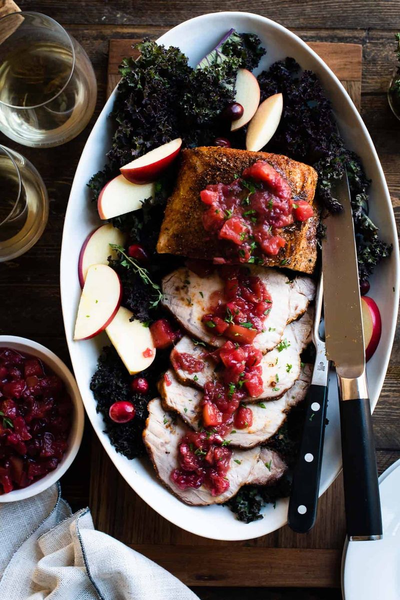 Pork Loin with Cranberry Apple Chutney