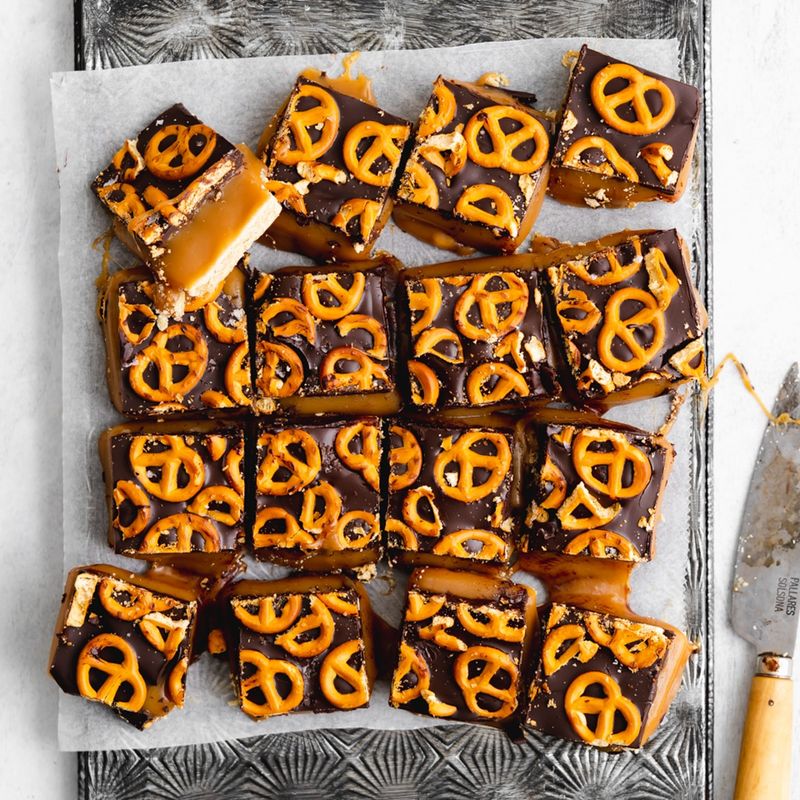 Salted Caramel Pretzel Bars