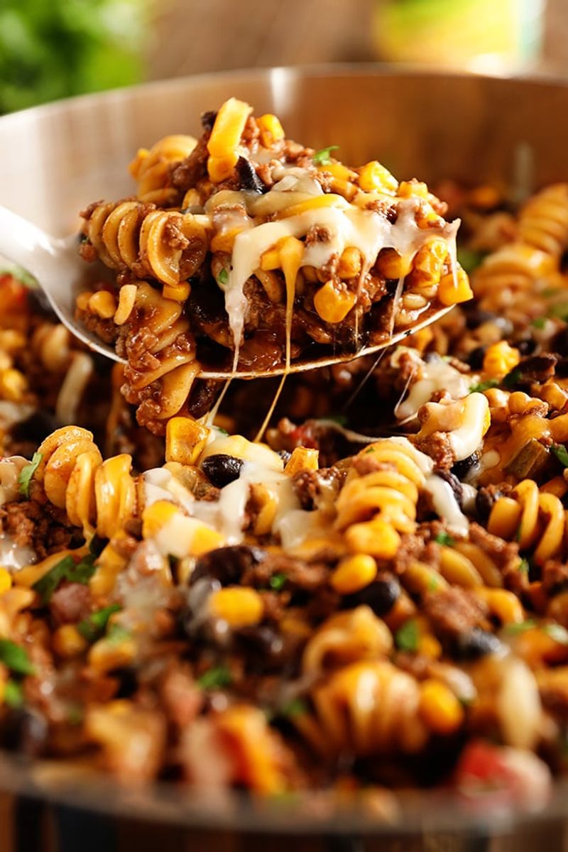 High-Protein Taco Skillet Pasta