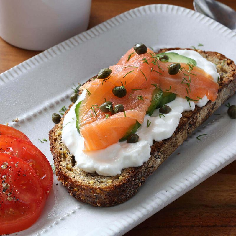 Smoked Salmon & Cottage Cheese Toast