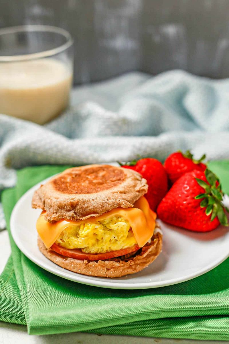 Microwave Egg and Cheese Breakfast Sandwich