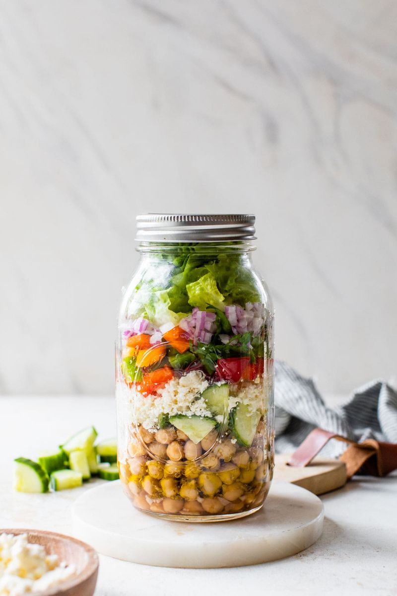 Mason Jar Power Salad with Chickpeas & Tuna