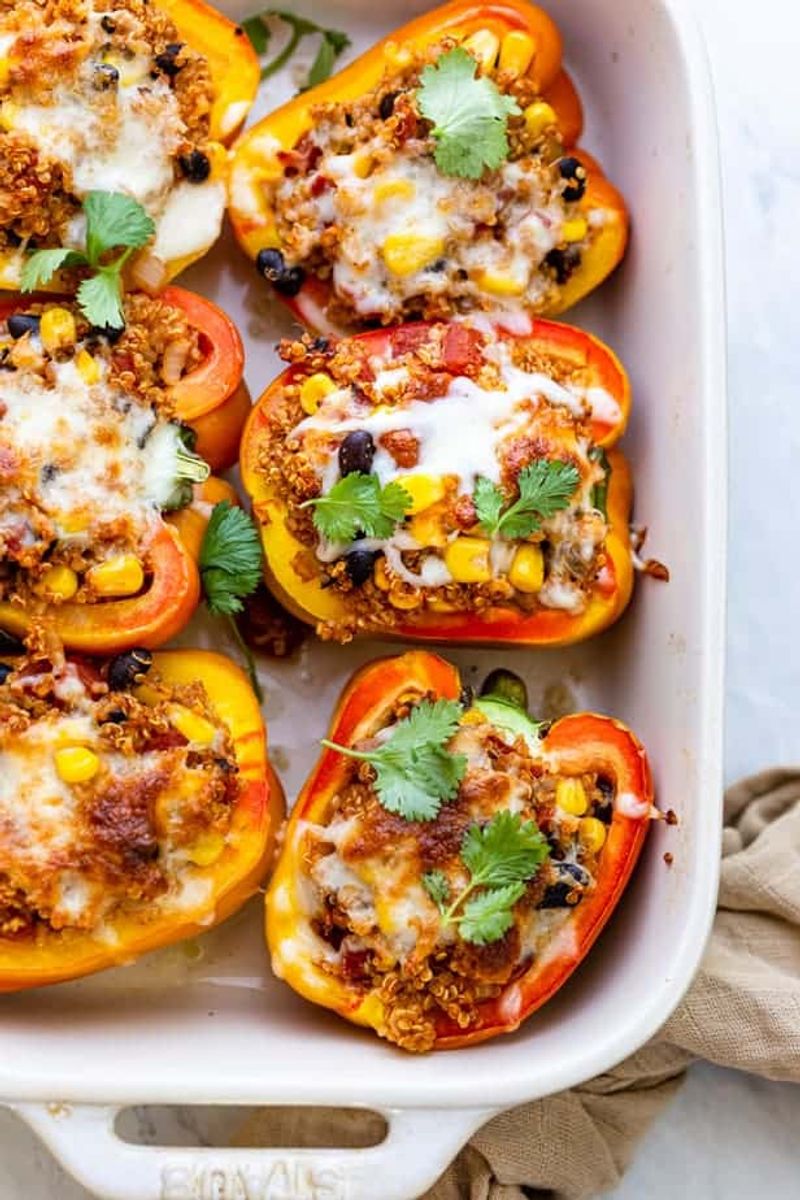 Stuffed Bell Peppers with Quinoa and Corn