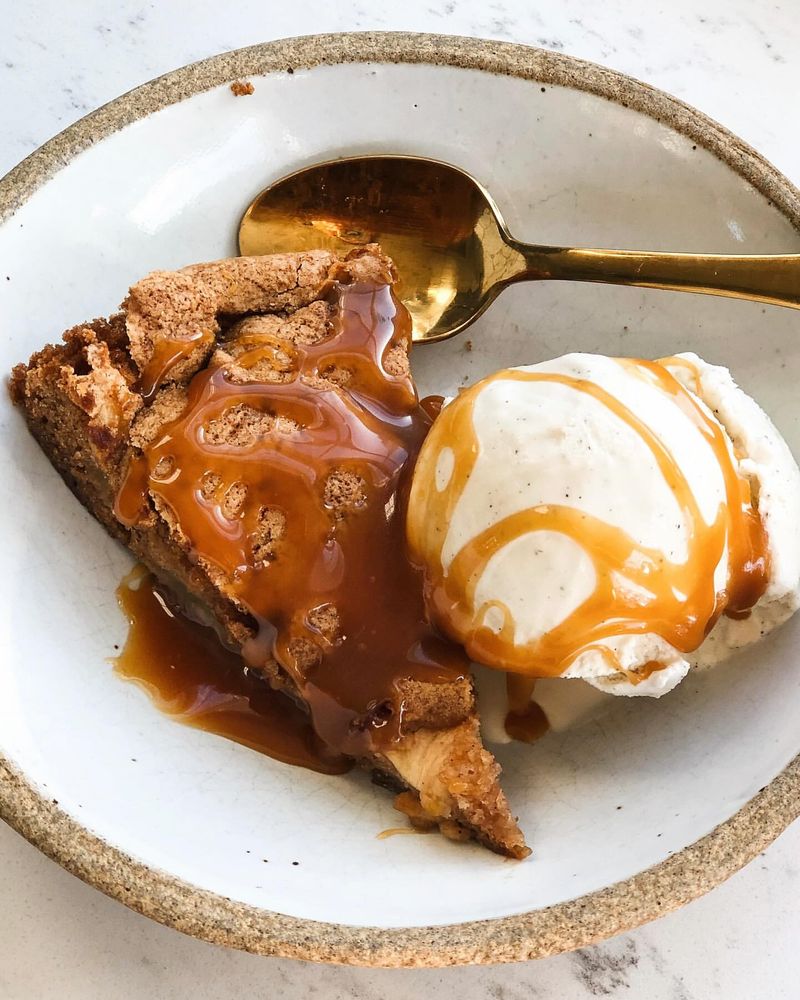 Wacky Apple Cake with Caramel Icing