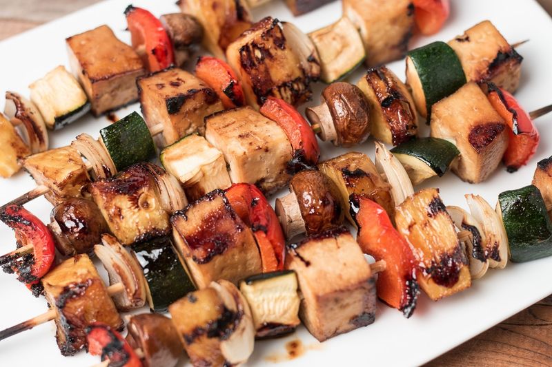 Grilled Tofu and Veggie Kabobs