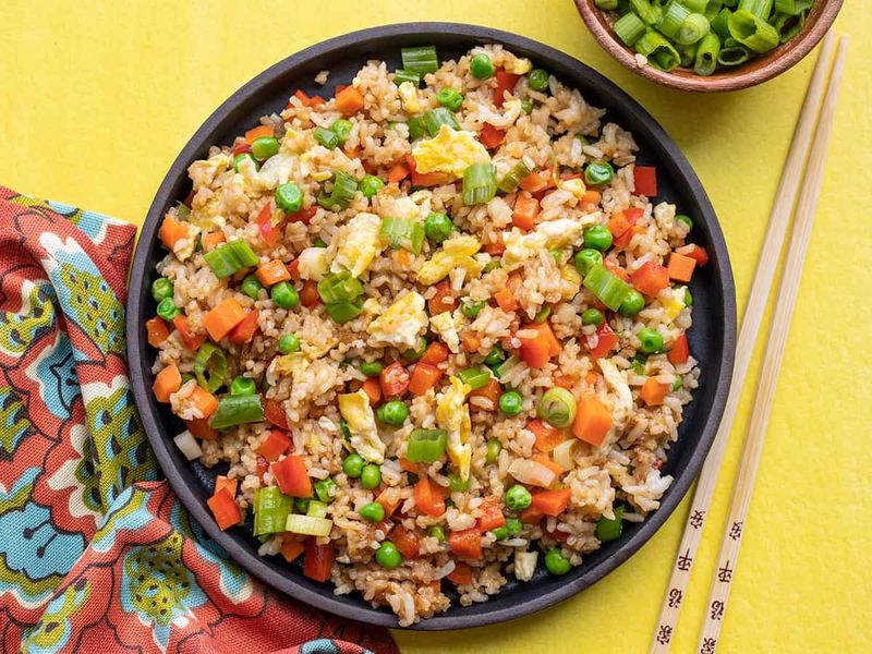 Stir-Fried Rice with Frozen Veggies and Egg