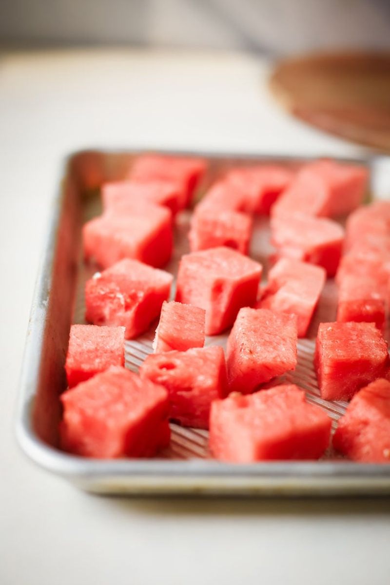 Freeze Watermelon Cubes for Long-Term Storage