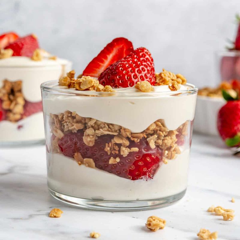 Strawberry Yogurt Parfaits with Granola Dust