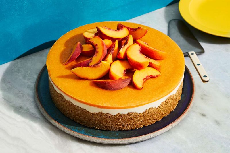 No-Bake Peaches-and-Cream Cheesecake