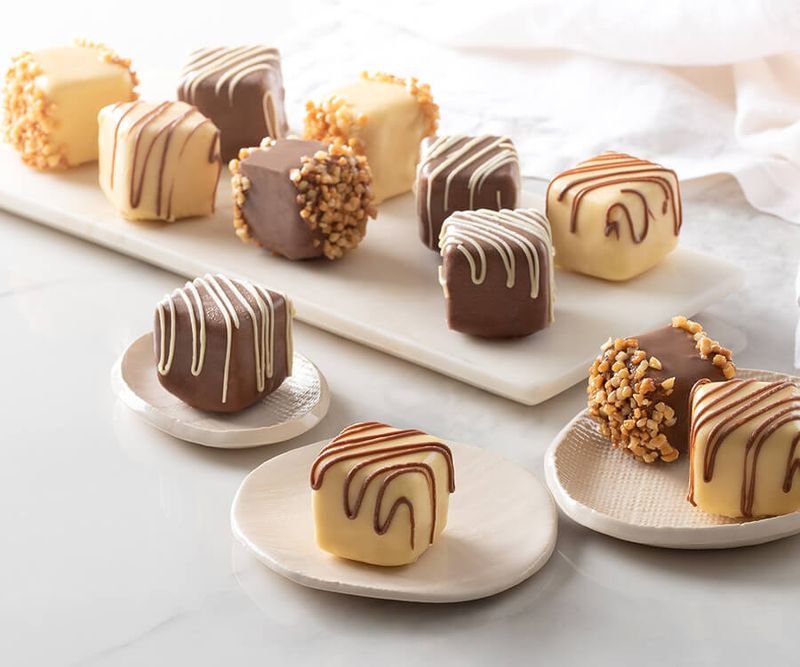 Chocolate-Dipped Cake Cubes