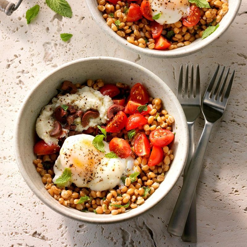 Breakfast Grain Bowl with Poached Egg