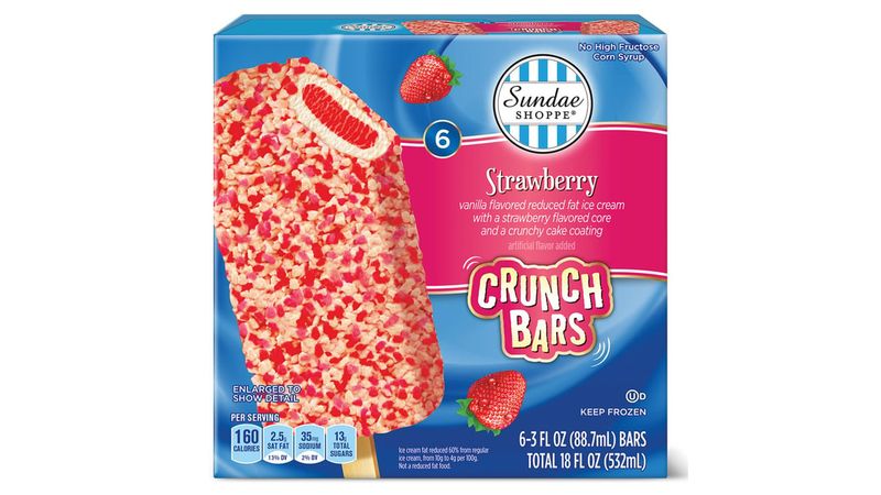 Sundae Shoppe Strawberry Flavor Ice Cream Crunch Bars