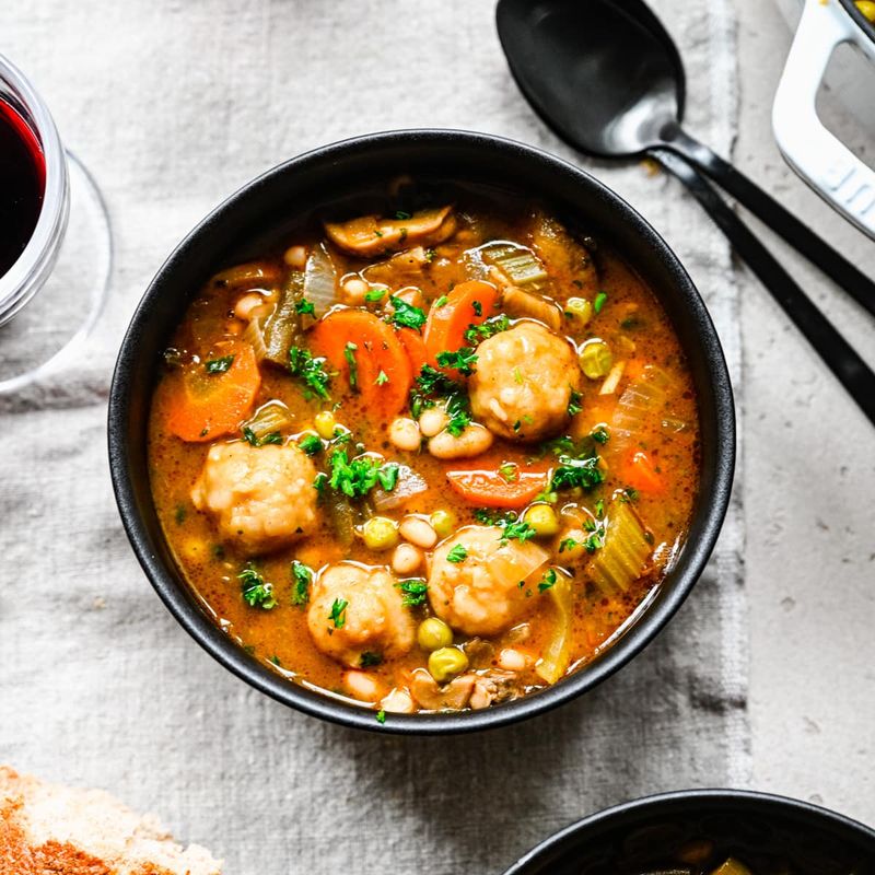 Vegetable Stew with Dumplings