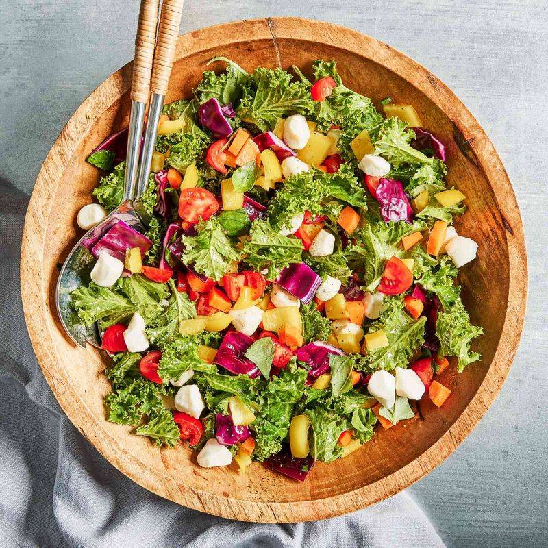 Eat-the-Rainbow Chopped Salad with Basil & Mozzarella