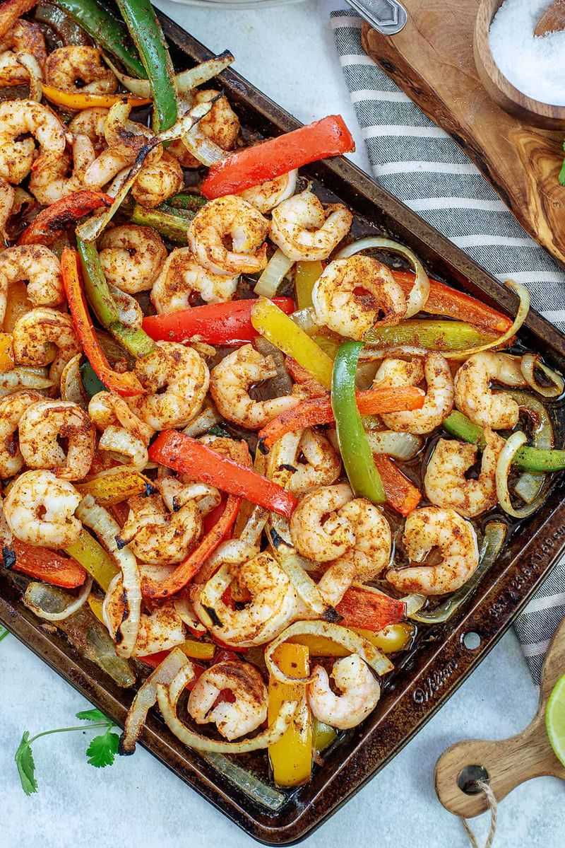 Sheet Pan Shrimp Fajitas