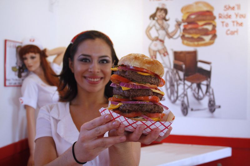 The Quadruple Bypass Burger – Heart Attack Grill