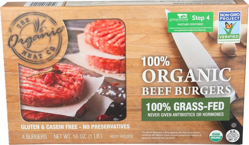 The Organic Meat Co. 100% Grass Fed Beef Burgers