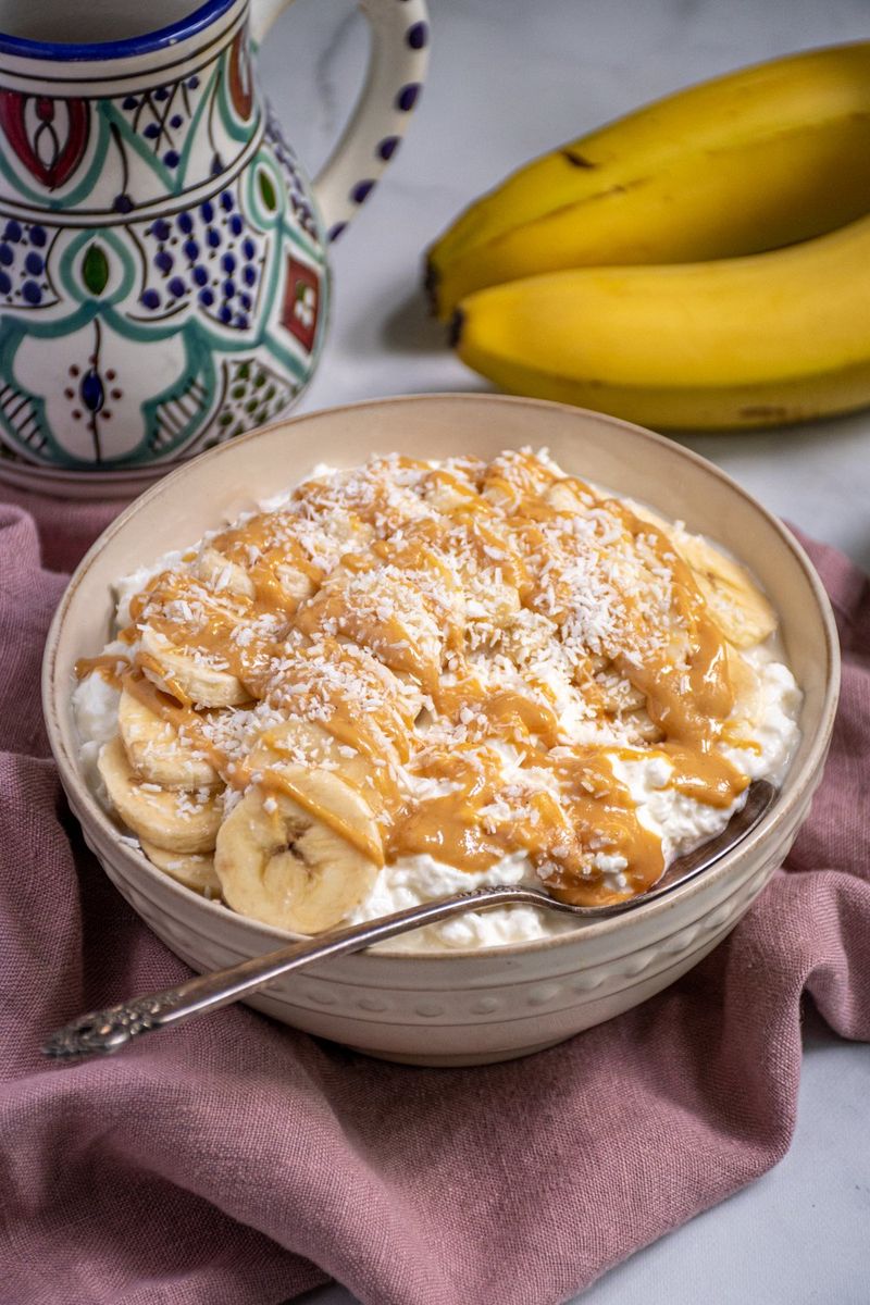 Cottage Cheese with Nut Butter and Banana