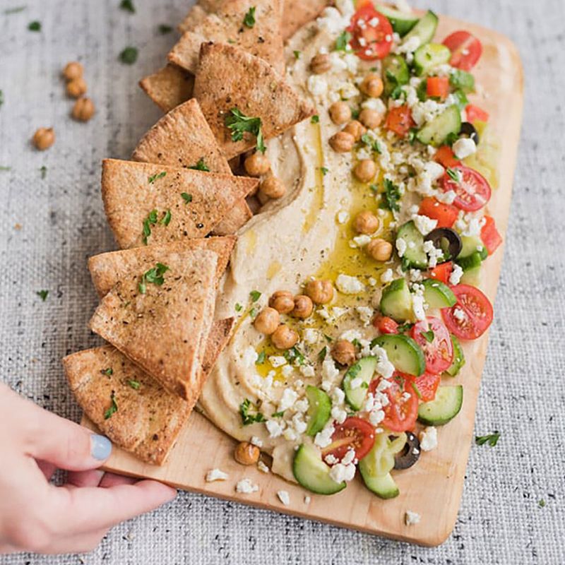 Greek Salad with Hummus and Whole Wheat Pita