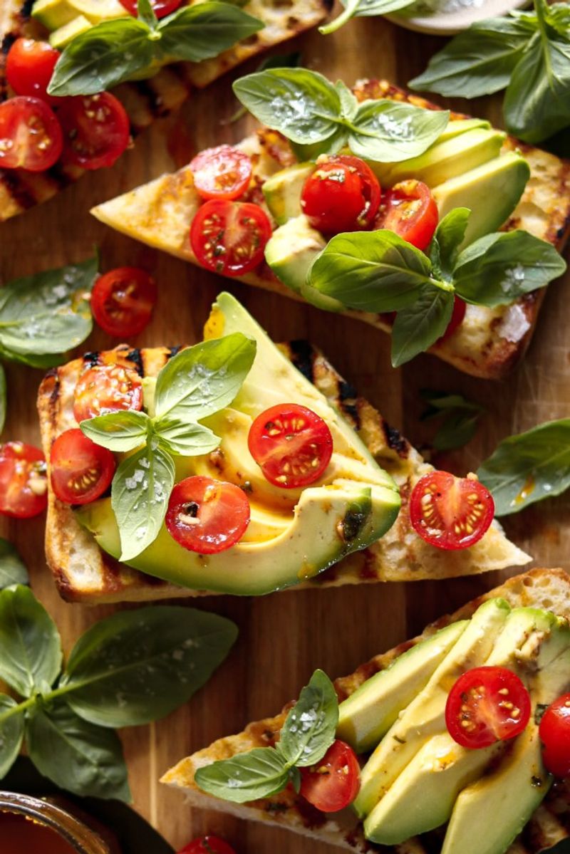 Avocado Toast with Cherry Tomatoes & Basil
