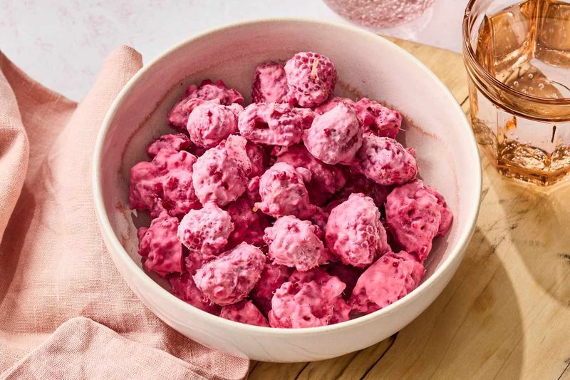 Lemon-Raspberry Frozen Yogurt Bites