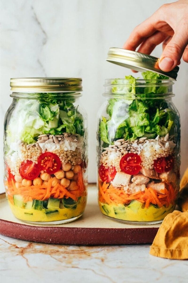 Mason Jar Power Salad with Chickpeas & Tuna