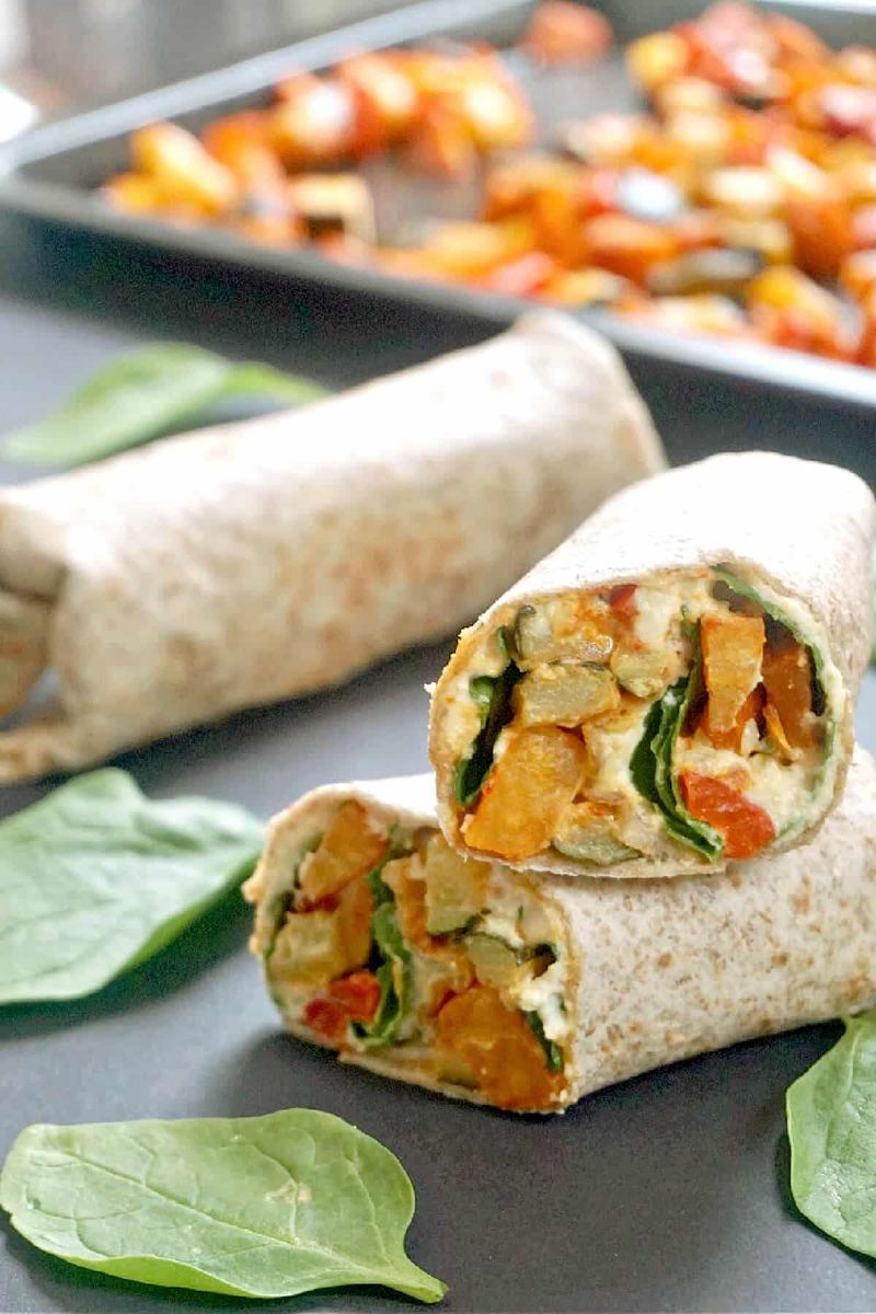 Roasted Vegetable and Hummus Wrap