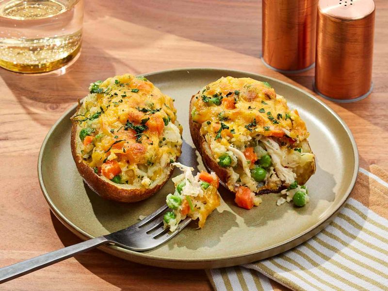 Chicken-Potpie Twice-Baked Potatoes